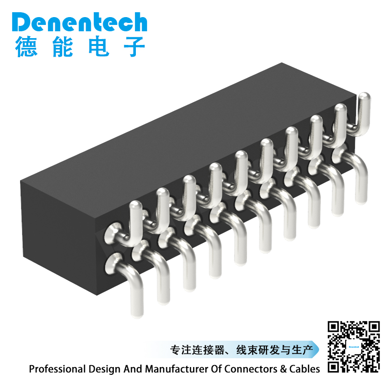 Denentech factory directly supply 1.27MM machined female header H3.80xW3.25 dual row straight SMT female header connectors 